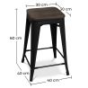 Barkruk - Industrieel Ontwerp - Hout & Staal - 60cm - Stylix image 7
