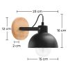 Wandlamp - Scandinavische Stijl - Metaal en Hout - Syla image 7