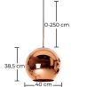 Plafondlamp - Hanglamp Design Bola - 40 cm - Range image 7