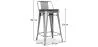 Barkruk met rugleuning - Hout & Staal - 60 cm - Stylix image 7