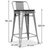 Barkruk met rugleuning - Hout & Staal - 60 cm - Stylix image 7