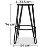 Ronde Kruk - Industrieel Ontwerp - Hout & Metaal - 74cm - Haarspeld image 7