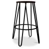 Ronde Kruk - Industrieel Ontwerp - Hout & Metaal - 74cm - Haarspeld image 7