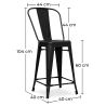 Barkruk met rugleuning - Industrieel ontwerp - 60cm - Stylix image 7