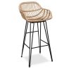 Rotan barkruk met armleuningen - Boho Bali Stijl - 75cm - Velen image 7