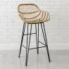 Rotan barkruk met armleuningen - Boho Bali Stijl - 75cm - Velen image 7