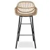 Rotan barkruk met armleuningen - Boho Bali Stijl - 75cm - Velen image 7