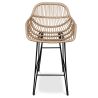 Rotan barkruk met armleuningen - Boho Bali Stijl - 75cm - Velen image 7