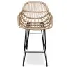 Rotan barkruk met armleuningen - Boho Bali Stijl - 75cm - Velen image 7