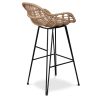 Rotan barkruk met armleuningen - Boho Bali Stijl - 75cm - Velen image 7