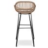 Rotan barkruk met armleuningen - Boho Bali Stijl - 75cm - Velen image 7