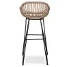 Rotan barkruk met armleuningen - Boho Bali Stijl - 75cm - Velen image 7