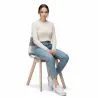 Eetkamerstoel - bekleed met patchwork - zwart-wit - Denisse image 7