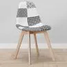 Eetkamerstoel - bekleed met patchwork - zwart-wit - Denisse image 7