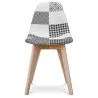 Eetkamerstoel - bekleed met patchwork - zwart-wit - Denisse image 7