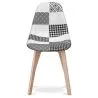 Eetkamerstoel - bekleed met patchwork - zwart-wit - Denisse image 7