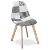 Eetkamerstoel - bekleed met patchwork - zwart-wit - Denisse image 7
