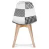 Eetkamerstoel - bekleed met patchwork - zwart-wit - Denisse image 7