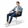 Bureaustoel met armleuningen - Bureaustoel bekleed met patchwork in wit en zwart - Brama image 7