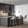 Met stof beklede kruk - Scandinavisch design - 76cm - Evelyne image 7