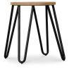 Barkruk rond - Industrieel Ontwerp - Hout & Staal - 44cm - Hairpin image 7