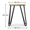 Barkruk rond - Industrieel Ontwerp - Hout & Staal - 44cm - Hairpin image 7