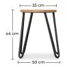 Barkruk rond - Industrieel Ontwerp - Hout & Staal - 44cm - Hairpin image 7