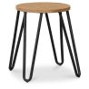 Barkruk rond - Industrieel Ontwerp - Hout & Staal - 44cm - Hairpin image 7