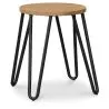 Barkruk rond - Industrieel Ontwerp - Hout & Staal - 44cm - Hairpin image 7