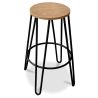 Ronde Kruk - Industrieel Ontwerp - Hout & Metaal - 66cm - Hairpin image 7