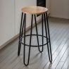 Ronde Kruk - Industrieel Ontwerp - Hout & Metaal - 66cm - Hairpin image 7