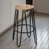 Ronde Kruk - Industrieel Ontwerp - Hout & Metaal - 66cm - Hairpin image 7