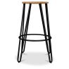 Ronde Kruk - Industrieel Ontwerp - Hout & Metaal - 66cm - Hairpin image 7