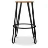 Ronde Kruk - Industrieel Ontwerp - Hout & Metaal - 66cm - Hairpin image 7
