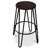 Ronde Kruk - Industrieel Ontwerp - Hout & Metaal - 66cm - Hairpin image 7