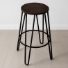 Ronde Kruk - Industrieel Ontwerp - Hout & Metaal - 66cm - Hairpin image 7