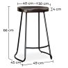 Barkruk - Industrieel ontwerp - Hout & Metaal - 66 cm - Adriel image 7