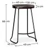 Barkruk - Industrieel ontwerp - Hout & Metaal - 66 cm - Adriel image 7