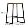 Barkruk industrieel ontwerp - hout en metaal - 60cm - Big Boy image 7