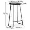 Barkruk - Industrieel Ontwerp - Hout & Metaal - 76 cm - Aiyana image 7