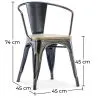 Eetkamerstoel met armleuningen - Hout & Staal - Stylix image 7