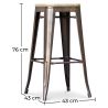 Barkruk - Industrieel Ontwerp - Staal & Hout - 76cm - Stylix image 7