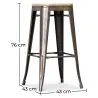 Barkruk - Industrieel Ontwerp - Staal & Hout - 76cm - Stylix image 7
