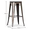 Barkruk - Industrieel Ontwerp - Hout & Metaal - 76cm - Stylix image 7