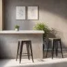 Barkruk industrieel ontwerp - hout & staal - 61cm - Stylix image 7