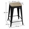 Barkruk industrieel ontwerp - hout & staal - 61cm - Stylix image 7