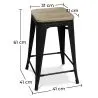 Barkruk industrieel ontwerp - hout & staal - 61cm - Stylix image 7