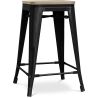 Barkruk industrieel ontwerp - hout & staal - 61cm - Stylix image 7