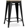 Barkruk industrieel ontwerp - hout & staal - 61cm - Stylix image 7