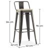 Barkruk met rugleuning - Industrieel ontwerp - 76 cm - Stylix image 7
